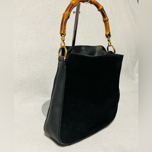 Gucci Bamboo Suede/Leather Shoulder Bag - Picture 2 of 13